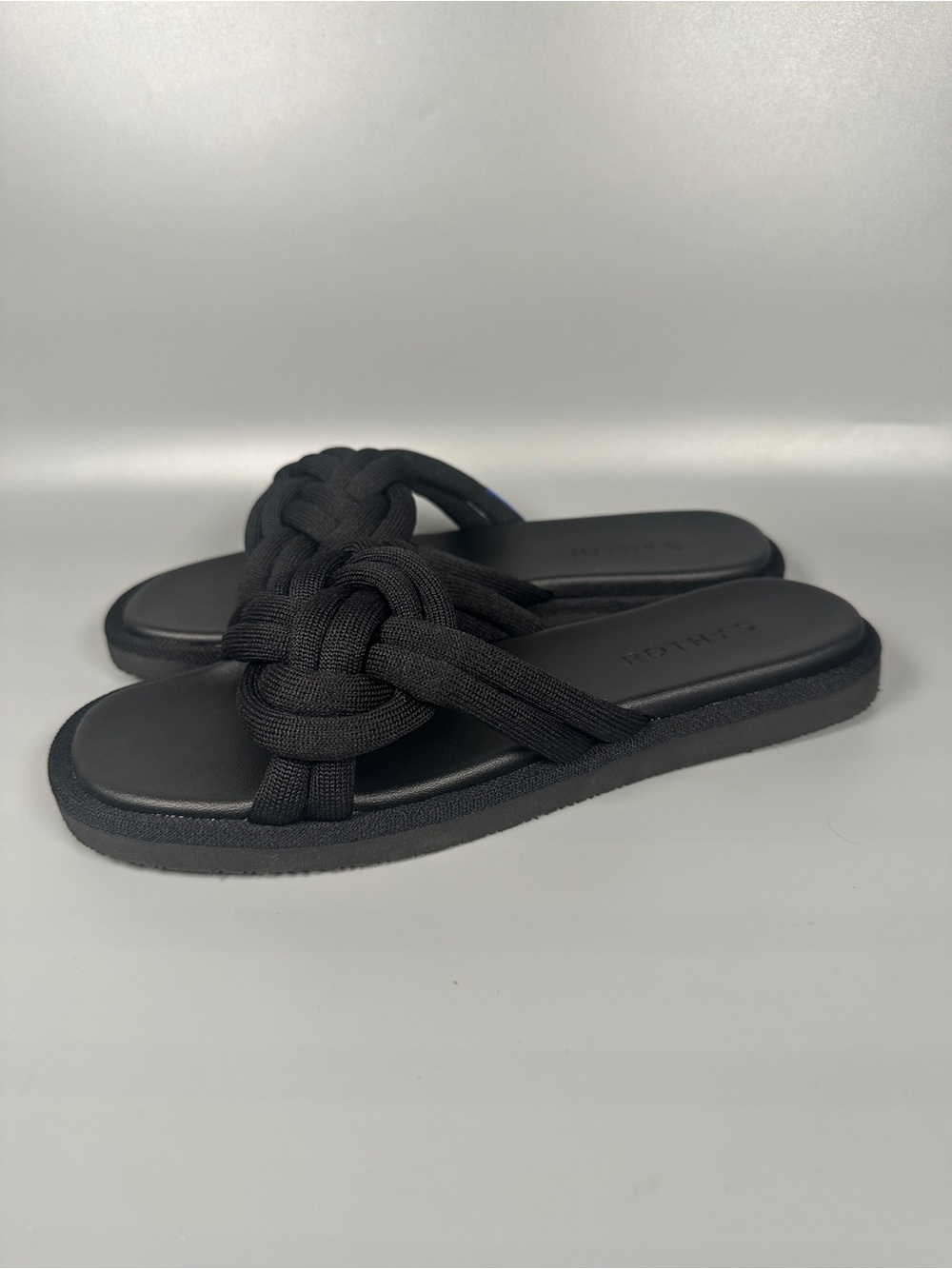Rothy’s Summer Braided Slip On Sandals Women’s Size 7.5 Black